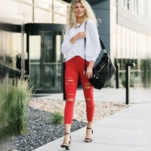 Zyia Red Slash Leggings